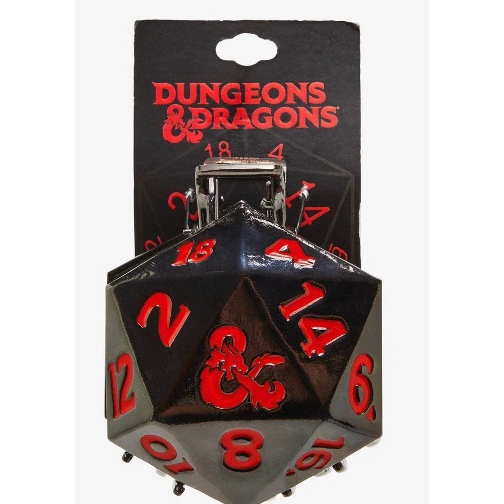 Dungeons & Dragons D20 Dice Figural Claw Clip Womens OS Black Red Excellent RPG